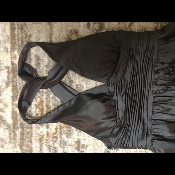 Metallic Brown Short Formal Dress - Picture 3 of 6